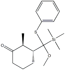 (2S,3R)-2-Methyl-3-[methoxy(phenylthio)(trimethylsilyl)methyl]cyclohexanone Struktur