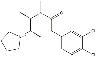 1-[(1S,2S)-2-[N-(3,4-Dichlorophenylacetyl)-N-methylamino]-1-methylpropyl]pyrrolidinium Struktur