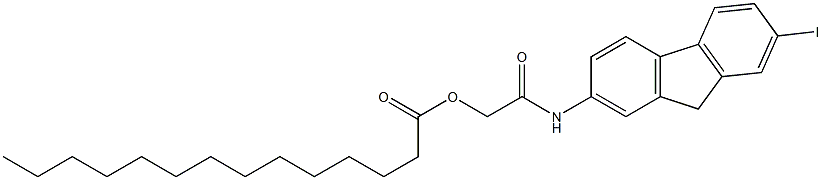 N-(7-Iodo-9H-fluoren-2-yl)-N-tetradecanoyloxyacetamide Struktur