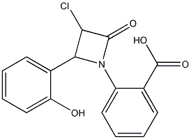 2-[2-(2-Hydroxyphenyl)-3-chloro-4-oxo-1-azetidinyl]benzoic acid Struktur