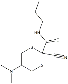 2-Cyano-5-(dimethylamino)-N-propyl-1,3-dithiane-2-carboxamide Struktur