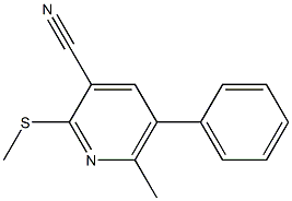 5-Phenyl-6-methyl-2-(methylthio)pyridine-3-carbonitrile Struktur