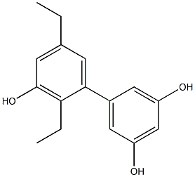 2',5'-Diethyl-1,1'-biphenyl-3,3',5-triol Struktur