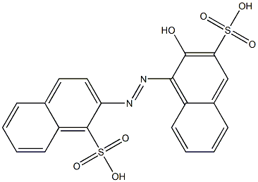 3-Hydroxy-4-[(1-sulfo-2-naphtyl)azo]-2-naphthalenesulfonic acid Struktur