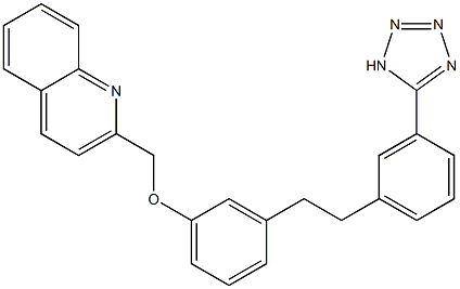 2-[3-[2-[3-(1H-Tetrazol-5-yl)phenyl]ethyl]phenoxymethyl]quinoline Struktur