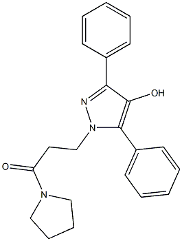 1-(1-Pyrrolidinyl)-3-(4-hydroxy-3,5-diphenyl-1H-pyrazol-1-yl)-1-propanone Struktur