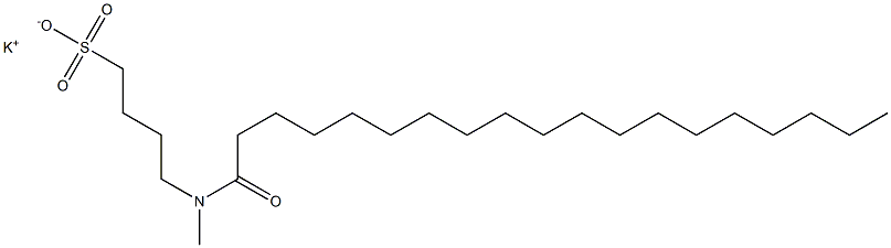 4-[N-(1-Oxononadecyl)-N-methylamino]-1-butanesulfonic acid potassium salt Struktur