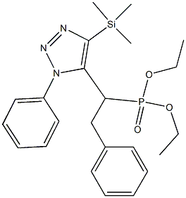 1-Phenyl-4-(trimethylsilyl)-5-(1-(diethoxyphosphinyl)2-phenylethyl)-1H-1,2,3-triazole Struktur