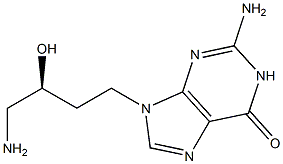 2-Amino-9-[(3S)-4-amino-3-hydroxybutyl]-1,9-dihydro-6H-purin-6-one Struktur