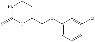 3,4,5,6-Tetrahydro-6-(3-chlorophenoxymethyl)-2H-1,3-oxazine-2-thione Struktur