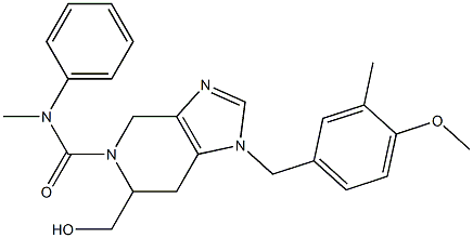 4,5,6,7-Tetrahydro-6-hydroxymethyl-N-methyl-1-(3-methyl-4-methoxybenzyl)-N-phenyl-1H-imidazo[4,5-c]pyridine-5-carboxamide Struktur