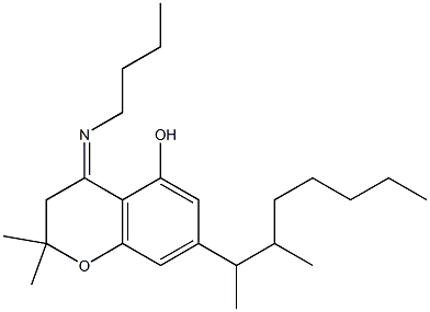 N-Butyl-2,2-dimethyl-5-hydroxy-7-(1,2-dimethylheptyl)chroman-4-imine Struktur