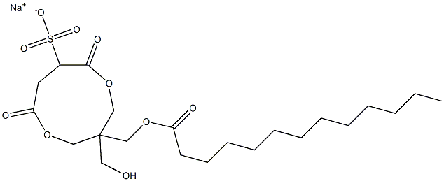 1-(Tridecanoyloxymethyl)-1-(hydroxymethyl)-4,7-dioxo-3,8-dioxacyclononane-6-sulfonic acid sodium salt Struktur