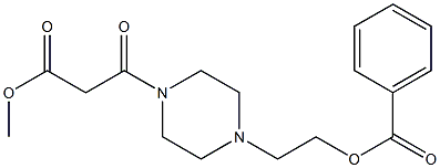 Benzoic acid 2-[4-(methoxycarbonylacetyl)piperazino]ethyl ester Struktur