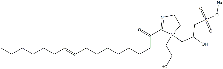 1-(2-Hydroxyethyl)-1-[2-hydroxy-3-(sodiooxysulfonyl)propyl]-2-(9-hexadecenoyl)-2-imidazoline-1-ium Struktur