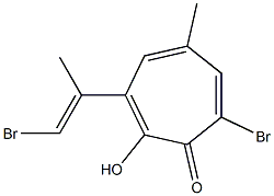 3-[(E)-2-Bromo-1-methylethenyl]-2-hydroxy-7-bromo-5-methyl-2,4,6-cycloheptatrien-1-one Struktur