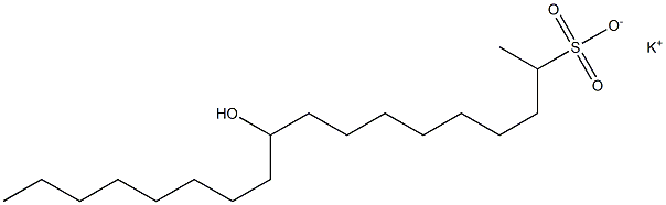 10-Hydroxyoctadecane-2-sulfonic acid potassium salt Struktur