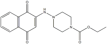 4-[(1,4-Dihydro-1,4-dioxonaphthalen)-2-ylamino]piperazine-1-carboxylic acid ethyl ester Struktur