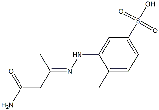 3-[N'-(2-Carbamoyl-1-methylethylidene)hydrazino]-4-methylbenzenesulfonic acid Struktur