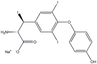 (2S,3S)-2-Amino-3-[4-(4-hydroxyphenoxy)-3,5-diiodophenyl]-3-iodopropanoic acid sodium salt Struktur