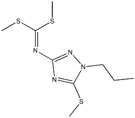 (2-Propyl-3-methylthio-2H-1,2,4-triazol-5-yl)imidodithiocarbonic acid dimethyl ester Struktur