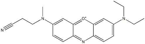 3-[(2-Cyanoethyl)methylamino]-7-(diethylamino)phenoxazin-5-ium Struktur