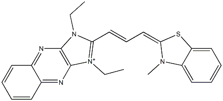 1,3-Diethyl-2-[3-[(2,3-dihydro-3-methylbenzothiazol)-2-ylidene]-1-propenyl]-1H-imidazo[4,5-b]quinoxalin-3-ium Struktur