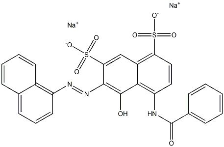 5-Hydroxy-6-[(1-naphtyl)azo]-4-[(phenylcarbonyl)amino]-1,7-naphthalenedisulfonic acid disodium salt Struktur