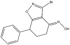 3-Bromo-4,5,6,7-tetrahydro-7-phenyl-1,2-benzisoxazol-4-one oxime Struktur