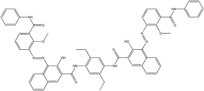 N,N'-(2,5-Diethyl-1,4-phenylene)bis[4-[[6-methoxy-5-(phenylcarbamoyl)phenyl]azo]-3-hydroxy-2-naphthalenecarboxamide] Struktur