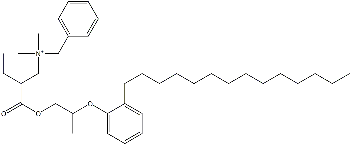 N,N-Dimethyl-N-benzyl-N-[2-[[2-(2-tetradecylphenyloxy)propyl]oxycarbonyl]butyl]aminium Struktur