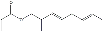 Propionic acid 2,6-dimethyl-3,6-octadienyl ester Struktur