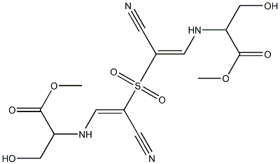 2,2'-Sulfonylbis[(E)-3-[2-hydroxy-1-(methoxycarbonyl)ethyl]aminopropenenitrile] Struktur