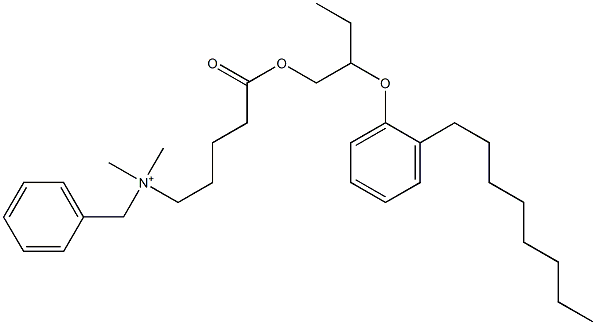 N,N-Dimethyl-N-benzyl-N-[4-[[2-(2-octylphenyloxy)butyl]oxycarbonyl]butyl]aminium Struktur