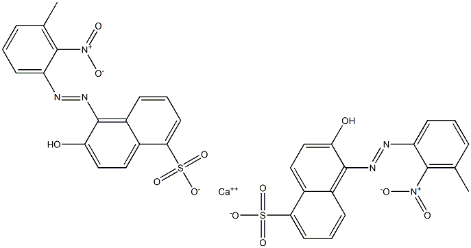 Bis[1-[(3-methyl-2-nitrophenyl)azo]-2-hydroxy-5-naphthalenesulfonic acid]calcium salt Struktur