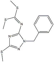 (1-Benzyl-3-methylthio-1H-1,2,4-triazol-5-yl)imidodithiocarbonic acid dimethyl ester Struktur