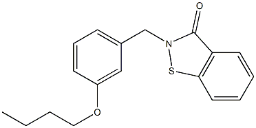 2-[3-Butoxybenzyl]-1,2-benzisothiazol-3(2H)-one Struktur