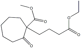 4-(1-Methoxycarbonyl-2-oxocycloheptyl)butyric acid ethyl ester Struktur