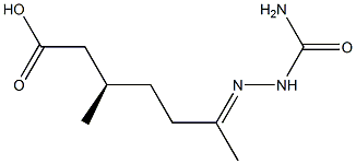 [R,(+)]-3-Methyl-6-semicarbazonoheptanoic acid Struktur