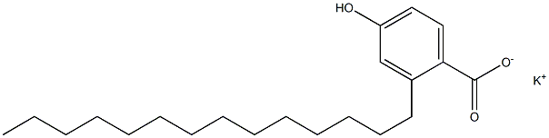 2-Tetradecyl-4-hydroxybenzoic acid potassium salt Struktur