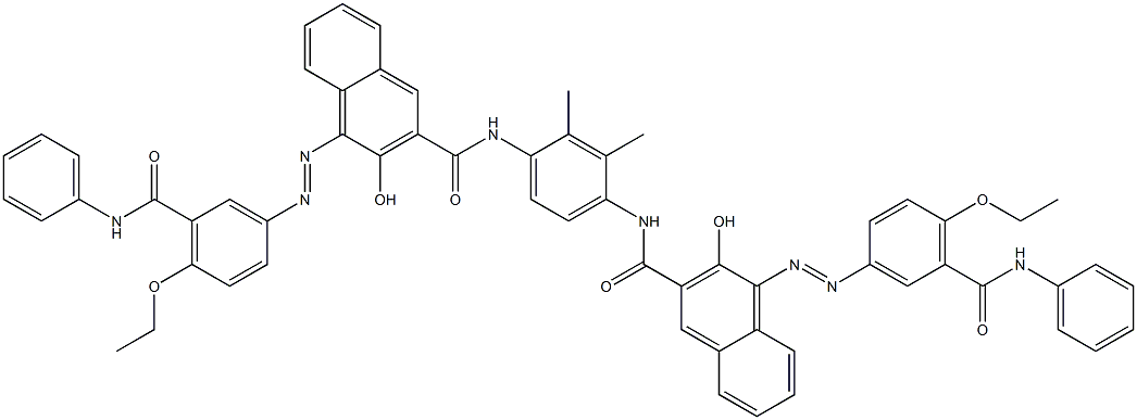 N,N'-(2,3-Dimethyl-1,4-phenylene)bis[4-[[4-ethoxy-5-(phenylcarbamoyl)phenyl]azo]-3-hydroxy-2-naphthalenecarboxamide] Struktur