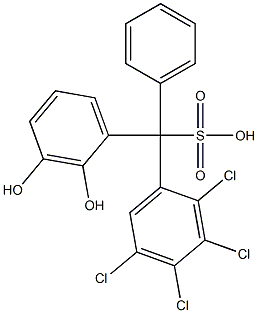 (2,3,4,5-Tetrachlorophenyl)(2,3-dihydroxyphenyl)phenylmethanesulfonic acid Struktur