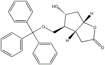 (1S,5R,6S,7R)-7-Hydroxy-6-(trityloxymethyl)-2-oxabicyclo[3.3.0]octan-3-one Struktur