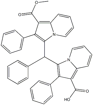 3,3'-Benzylidenebis(2-phenylindolizine-1-carboxylic acid methyl) ester Struktur