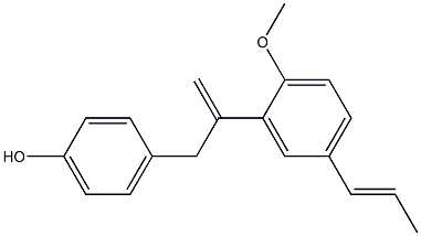 4-[2-[2-Methoxy-5-[(E)-1-propenyl]phenyl]-2-propenyl]phenol Struktur