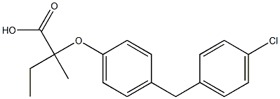 2-[4-(4-Chlorobenzyl)phenoxy]-2-methylbutyric acid Struktur