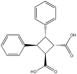 (1S,2S,3S,4S)-3,4-Diphenyl-1,2-cyclobutanedicarboxylic acid Struktur