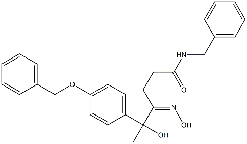 N-Benzyl-5-hydroxy-5-[4-(benzyloxy)phenyl]-4-(hydroxyimino)hexanamide Struktur