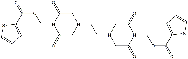 4,4'-Ethylenebis(2,6-dioxopiperazine-1-methanol)bis(2-thiophenecarboxylate) Struktur