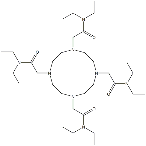 1,4,7,10-Tetrakis(diethylcarbamoylmethyl)-1,4,7,10-tetraazacyclododecane Struktur